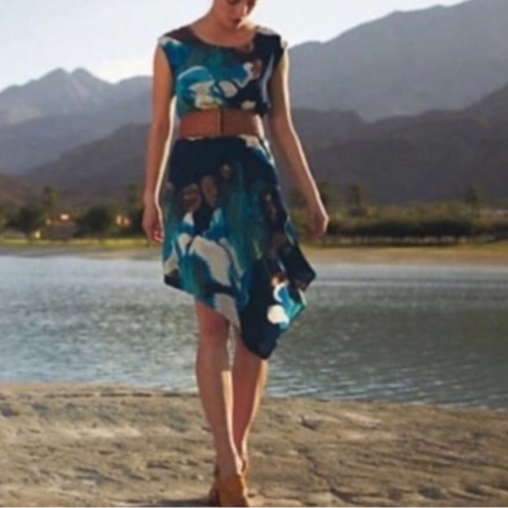 ANTHROPOLOGIE COQUILLE Silk Asymmetrical Dress 6